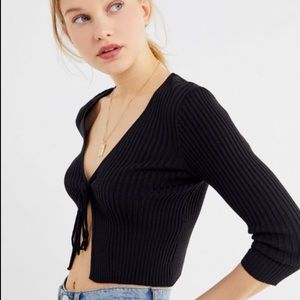 URBAN OUTFITTERS TIE-FRONT CARDIGAN (NOOR RIBBED)